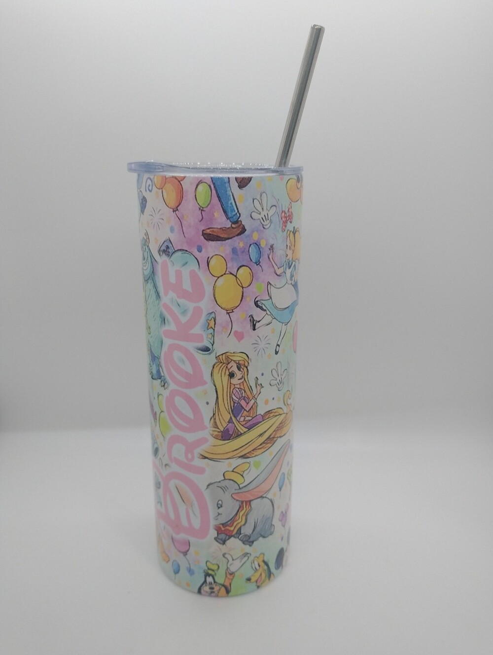Disney Characters Aplenty Sublimation 20oz Drink Tumbler Customized (Brooke)